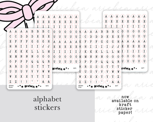 Alphabet Planner Stickers