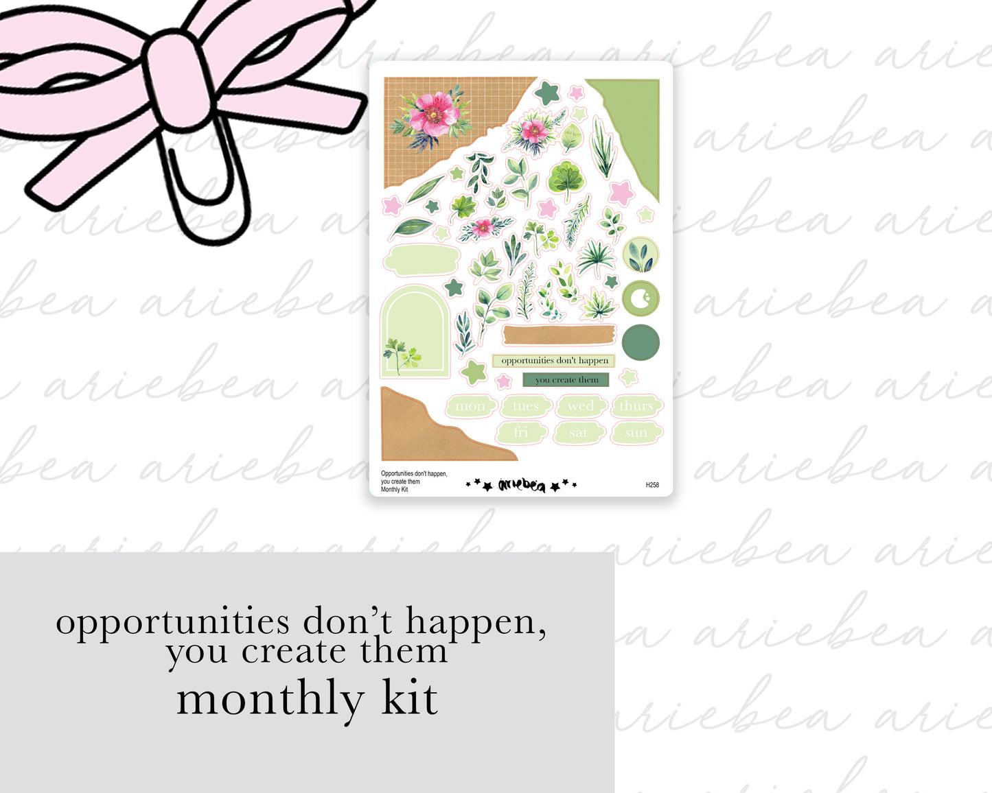 Opportunities don’t happen, you create them Full Mini Kit (4 pages)