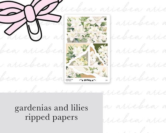 Gardenias and lilies Ripped Papers