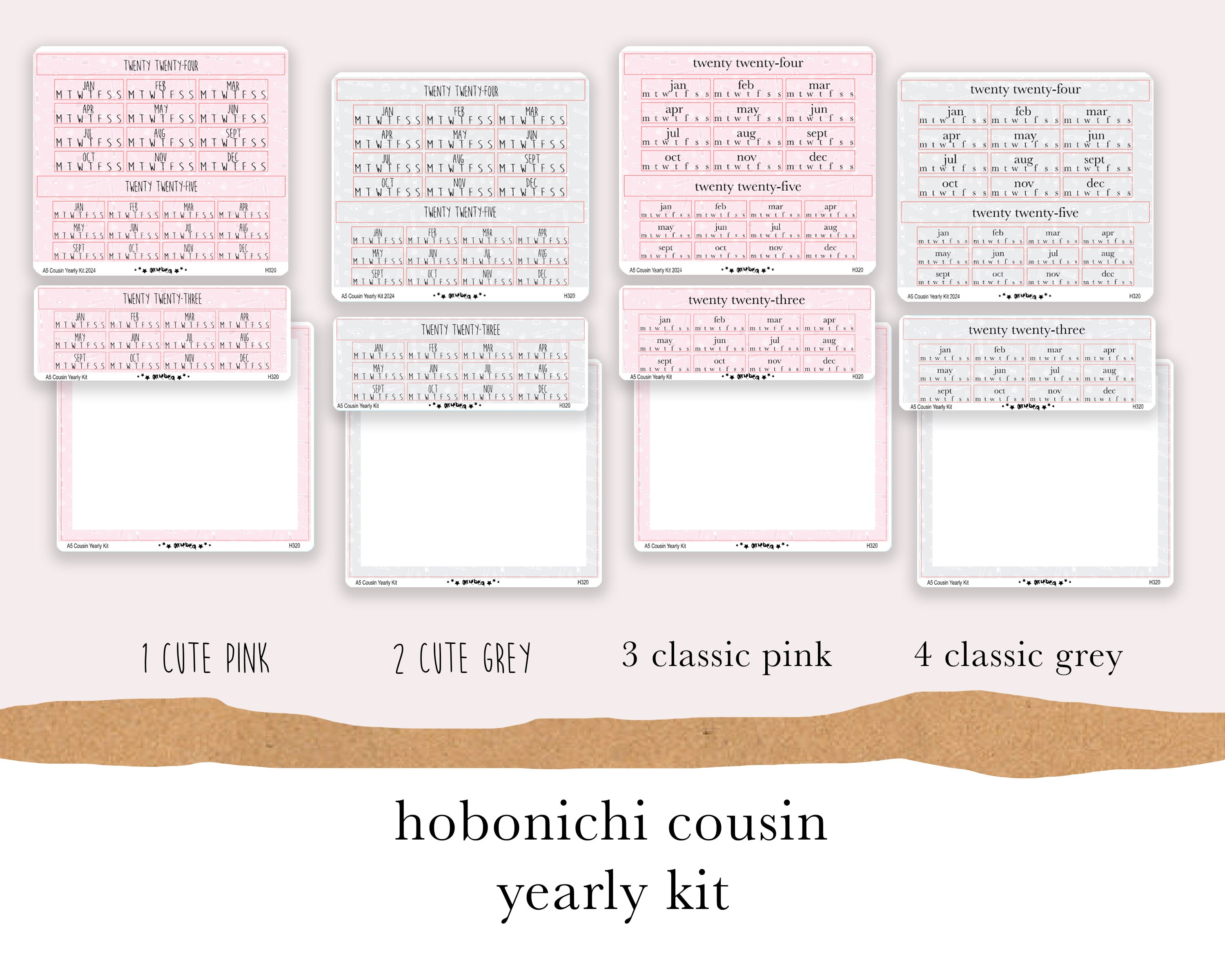 Hobonichi Cousin  2024 Yearly Overview – Pookie Bear Cuties
