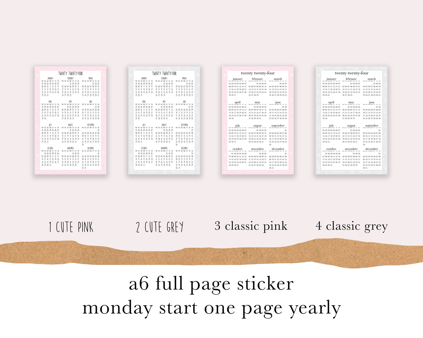 Monday Start 1 page |A6| Full Page Sticker |2024