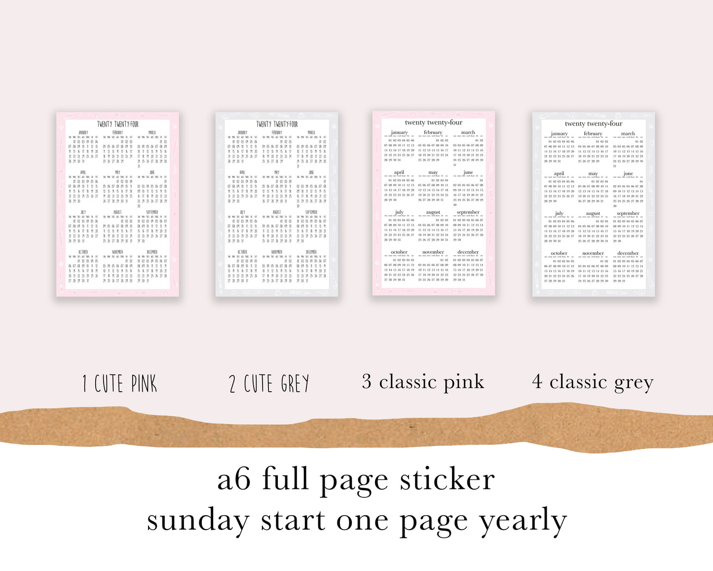 Sunday Start 1 page |A6| Full Page Sticker |2024