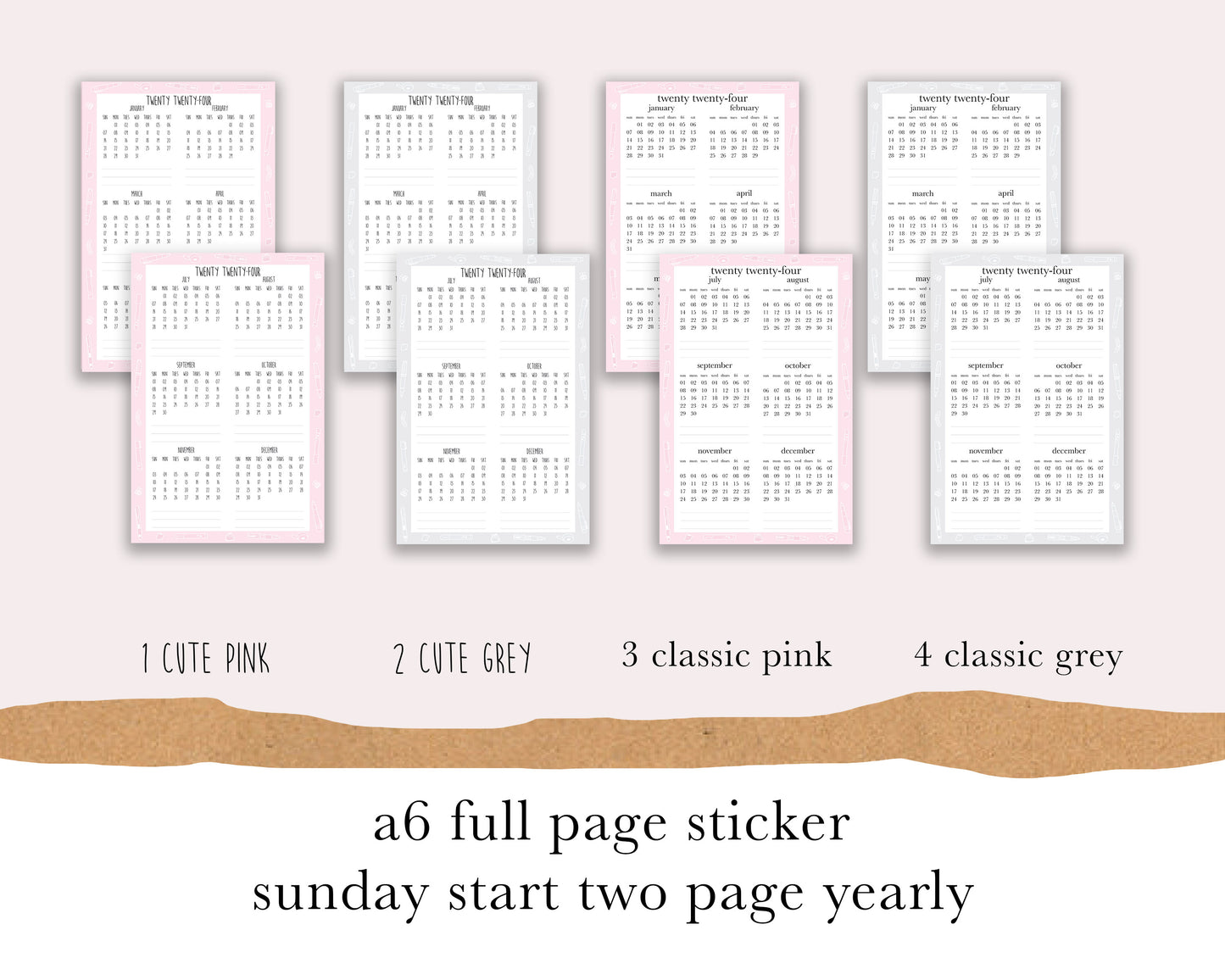 Sunday Start 2 page |A6| Full Page Sticker |2024