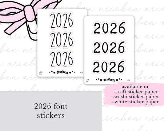 2026 Big Script Planner Stickers