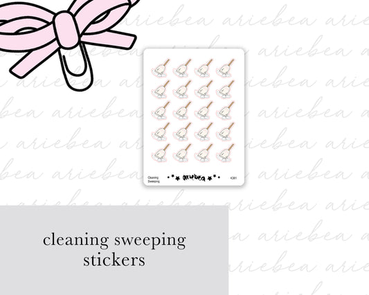 Sweeping Cleaning Chores Planner Stickers