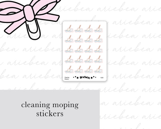 Moping Cleaning Chores Planner Stickers