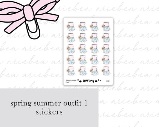 Spring Summer Outfit 1 Planner Stickers