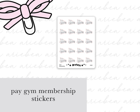 Pay Gym Membership Planner Stickers