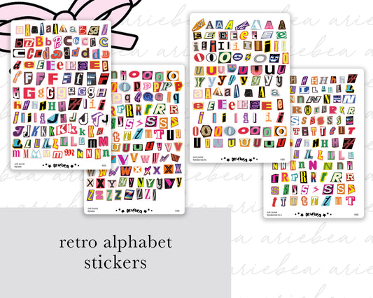 Retro Alphabet Planner Stickers