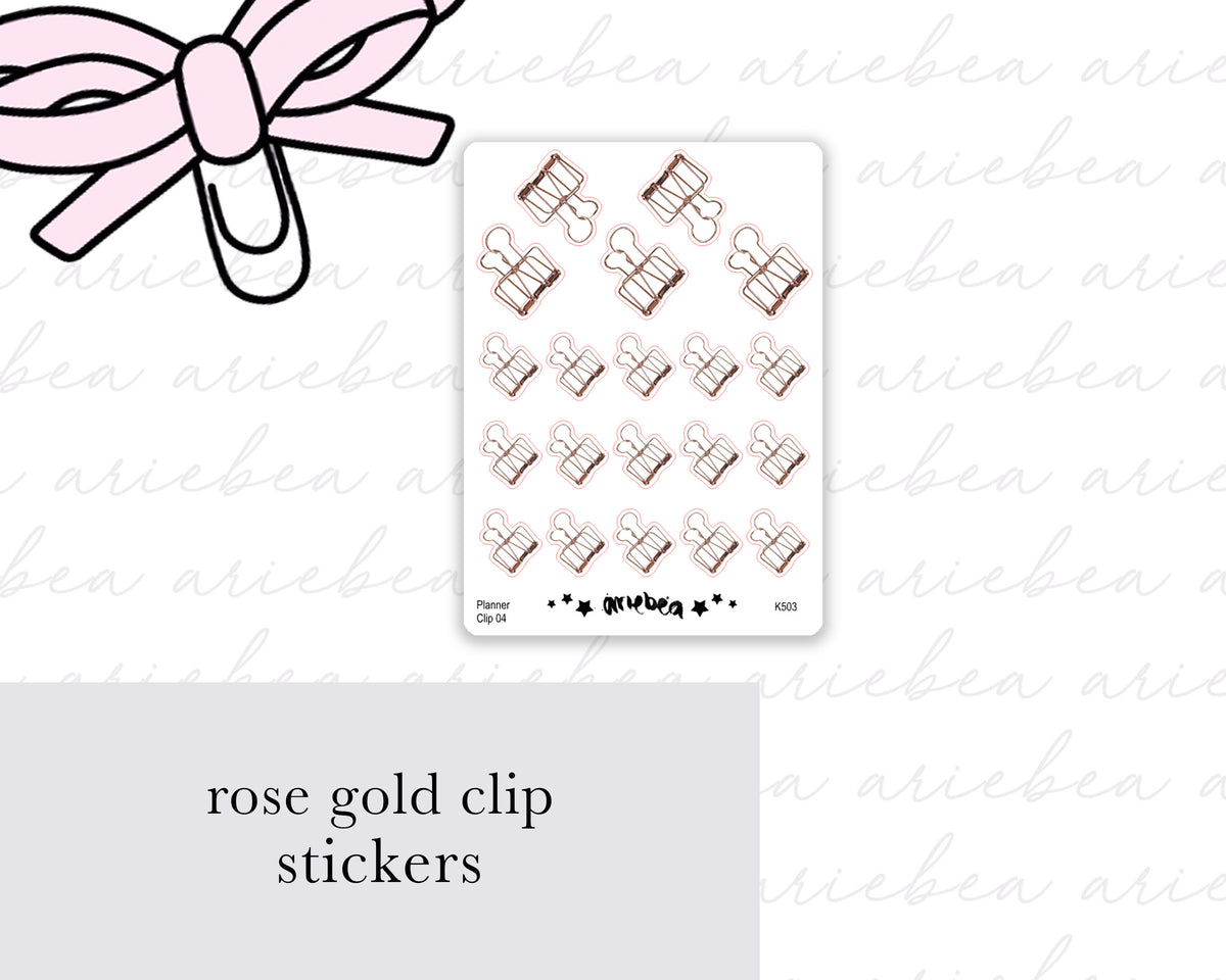 Rose Gold Clip Planner Stickers