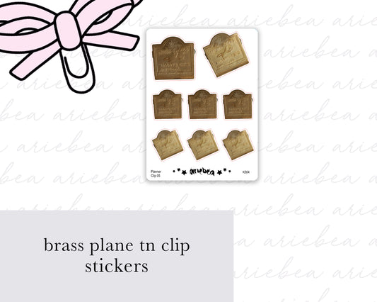 Brass Plane TN Clip Planner Stickers