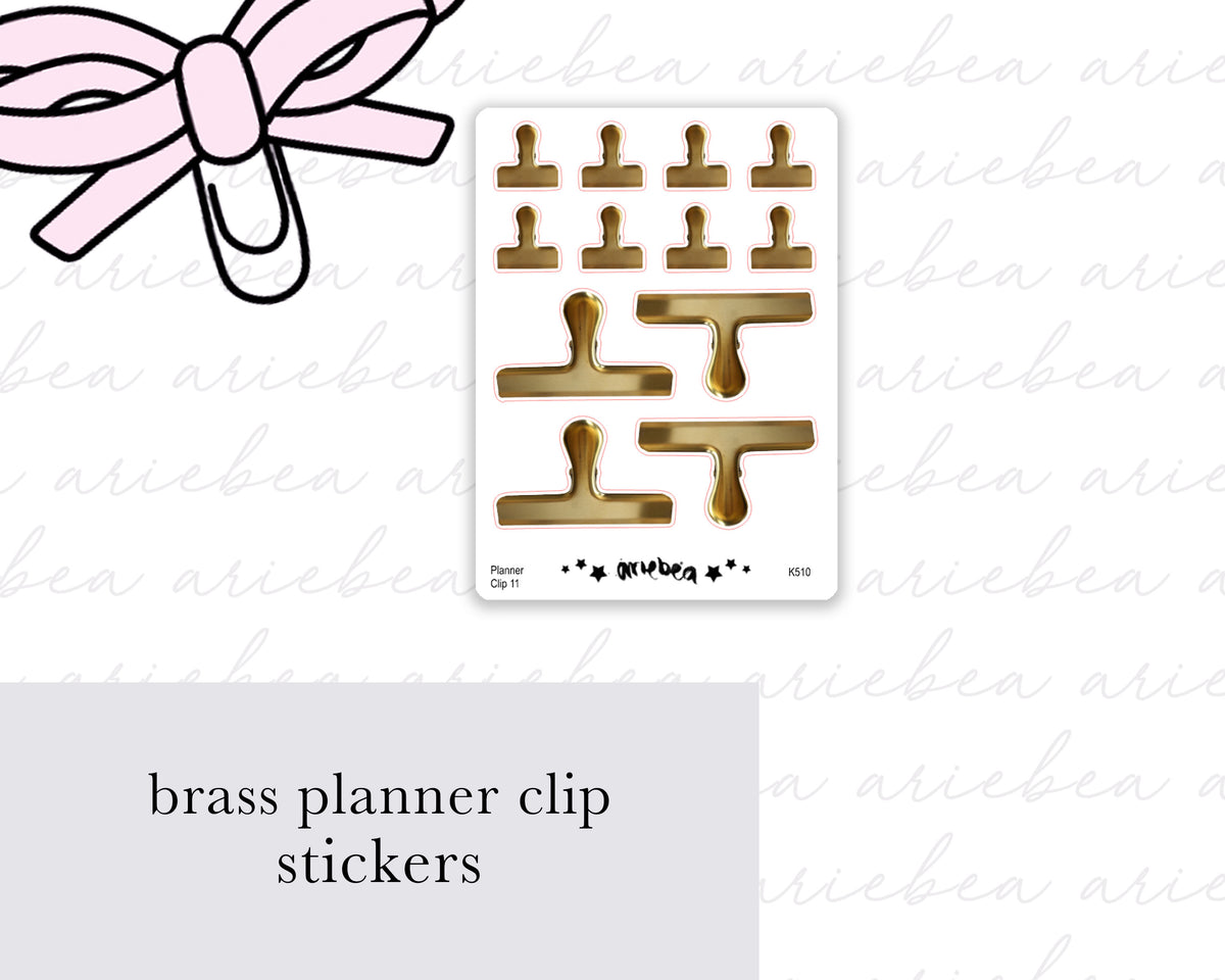 Brass Planner Clip Stickers