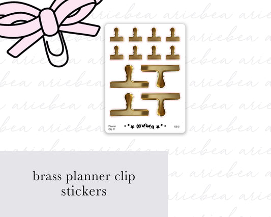 Brass Planner Clip Stickers