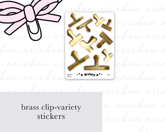 Brass Planner Clip Variety Stickers