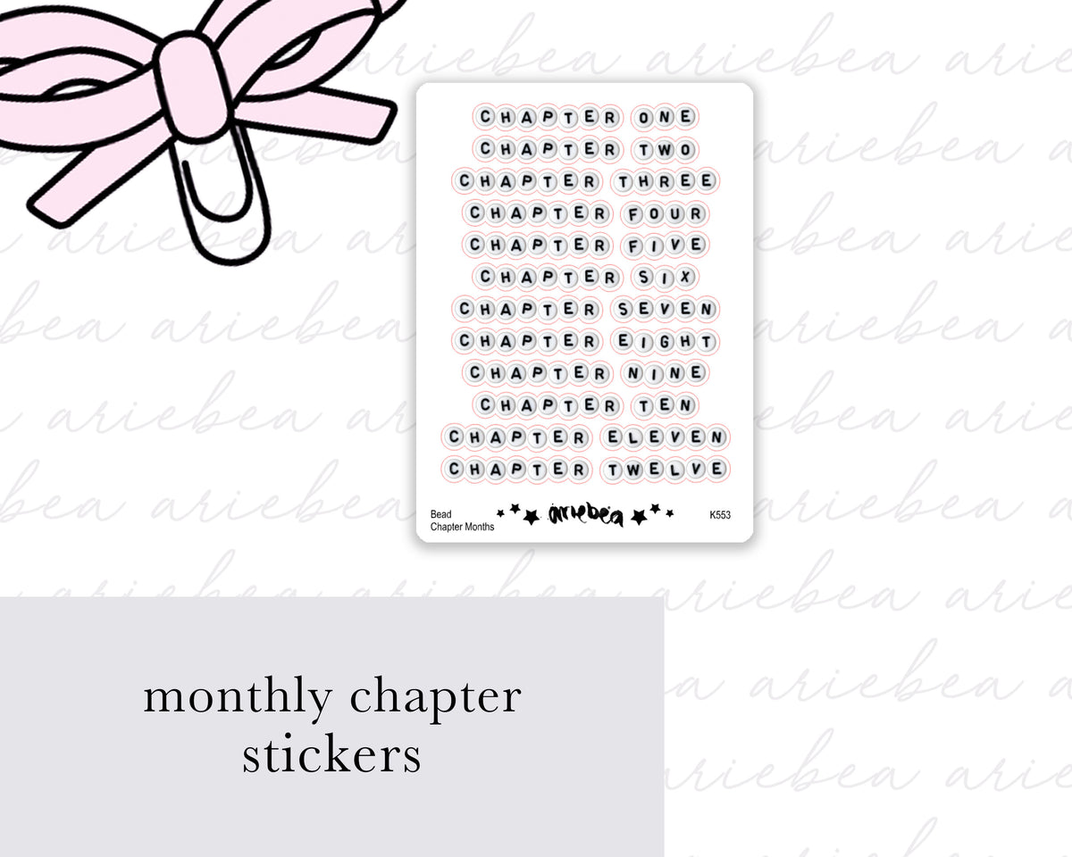 Monthly Chapter Bead Planner Stickers