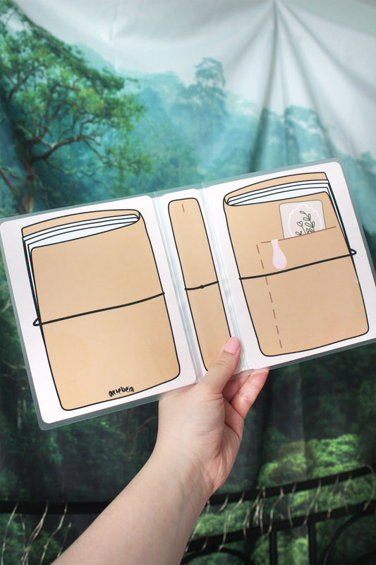 4 by 6 Sticker Album Handstitched TN Planner Tan