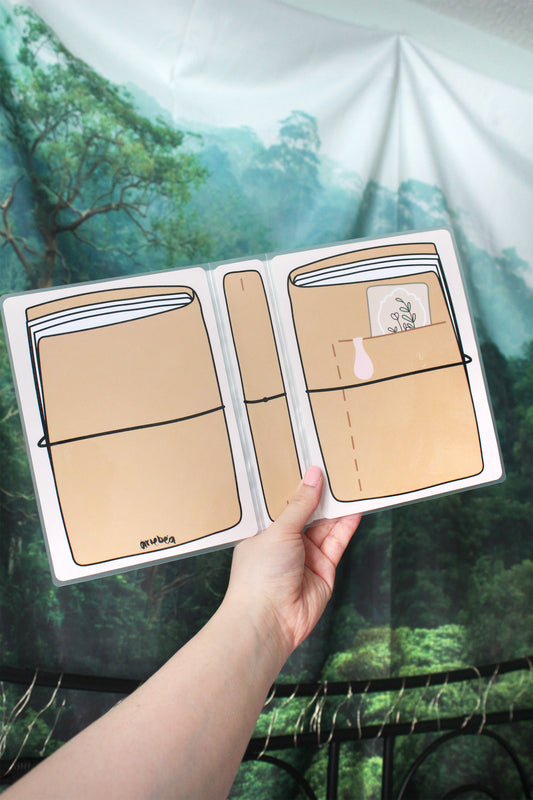 5 by 7 Sticker Album Handstitched TN Planner Tan