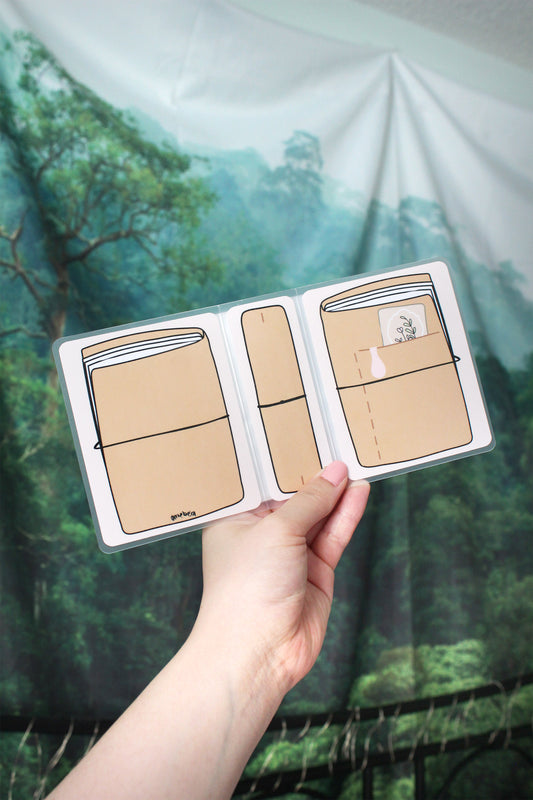 Mini Sticker Album Handstitched TN Planner Tan