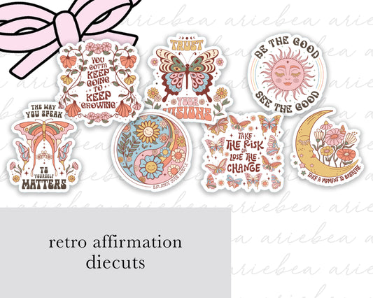 Retro Affirmation Quote Planner Sticker Diecuts
