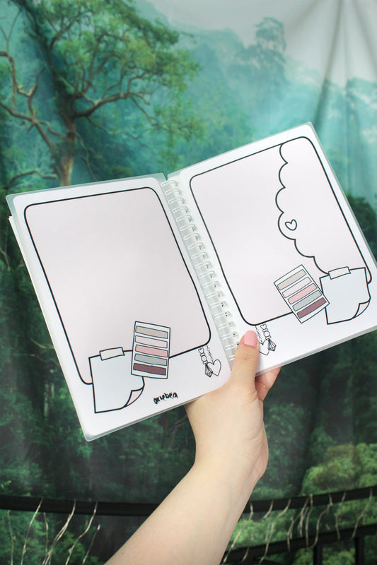 5 by 7 Reusable Sticker Book Scalloped Planner Pale Pink