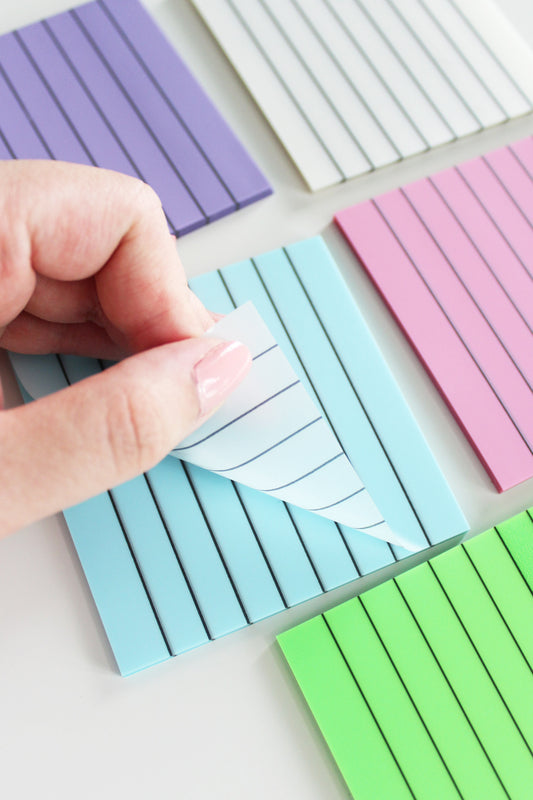 Transparent 3" by 3" Lined Sticky Notes