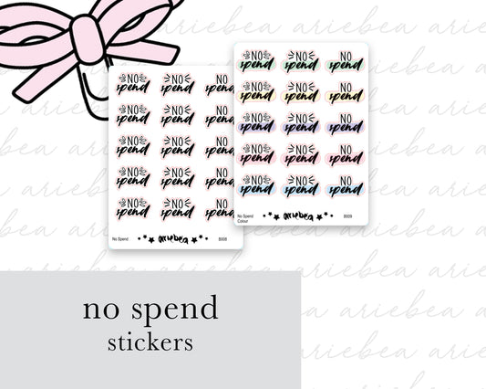 No Spend Bullet Journal Planner Stickers