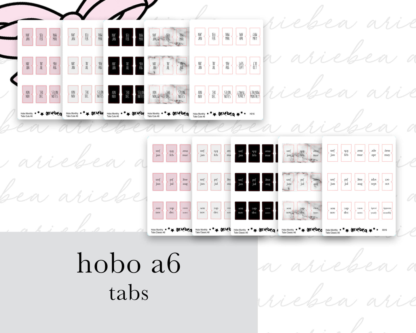 Monthly Planner Tabs Cute | A6