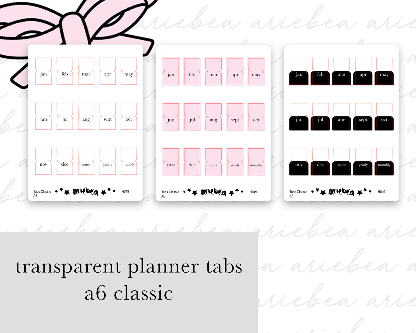 Monthly Tabs Transparent Classic | A6