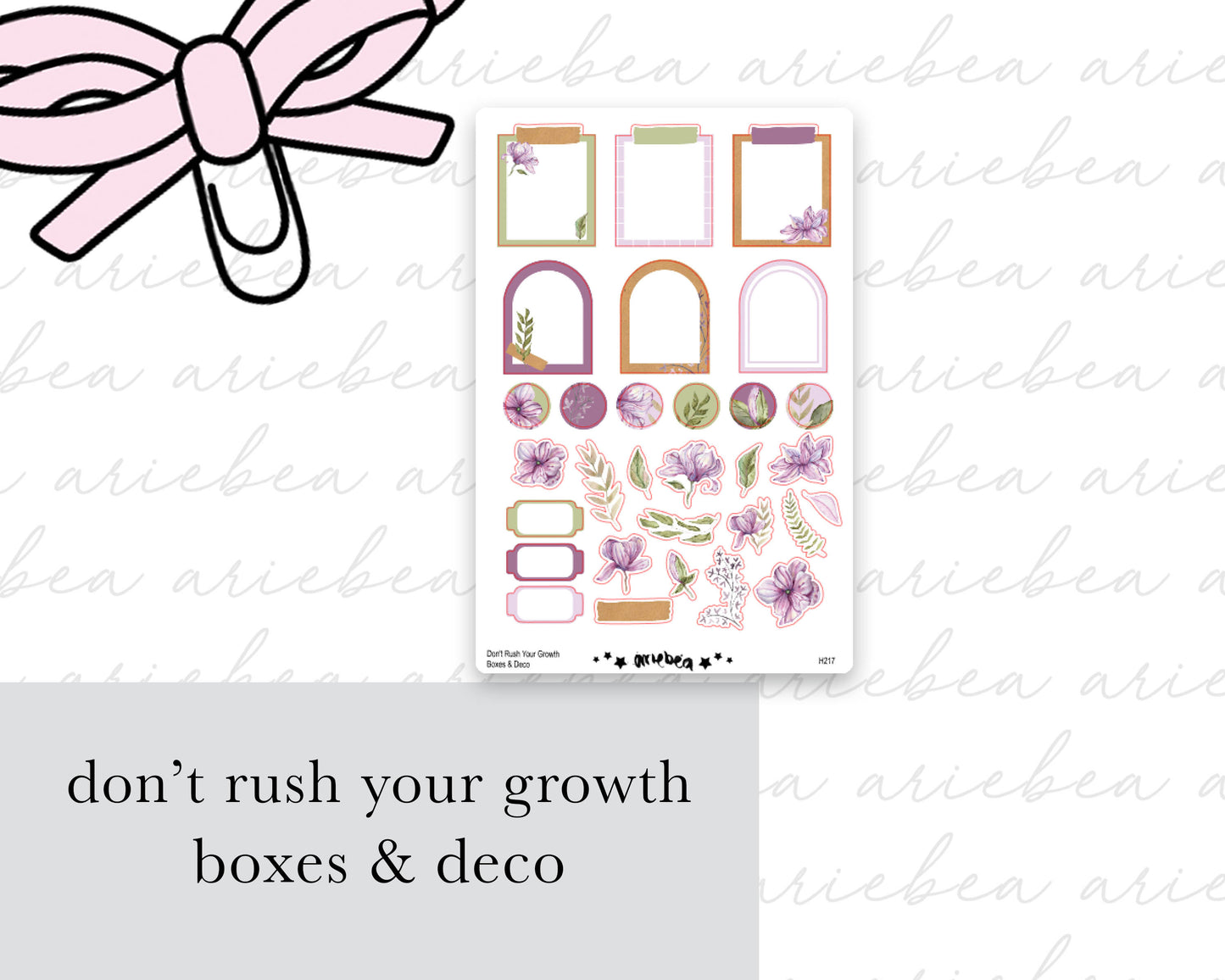 Don't Rush Your Growth Full Mini Kit (4 pages)