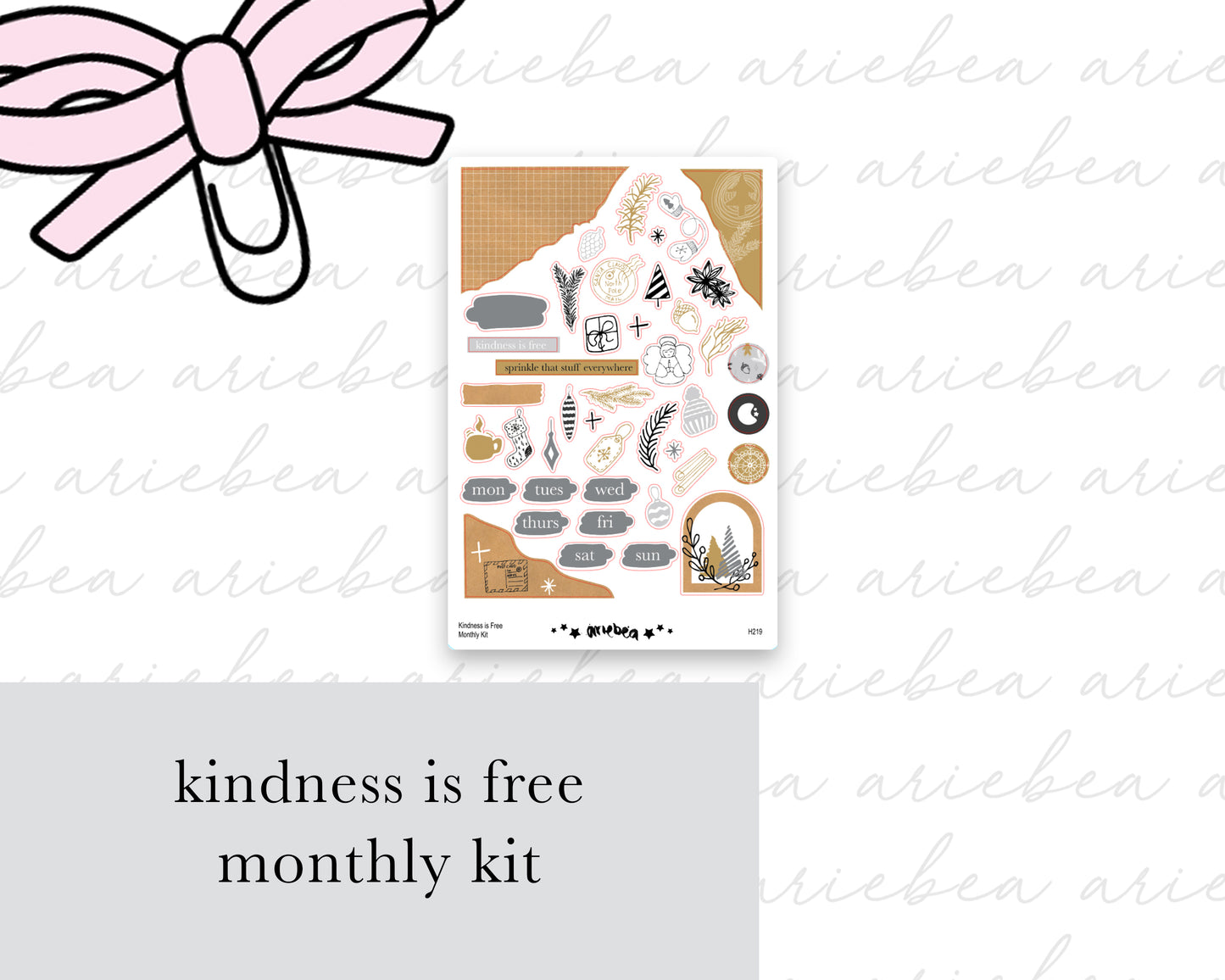 Kindness is Free Doodle Christmas Full Mini Kit (4 pages)