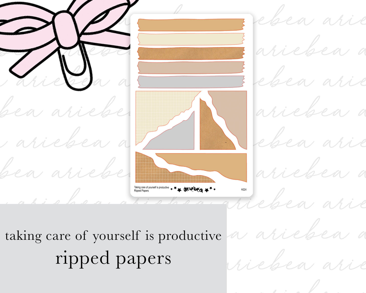 Taking Care of Yourself is Productive Ripped Papers