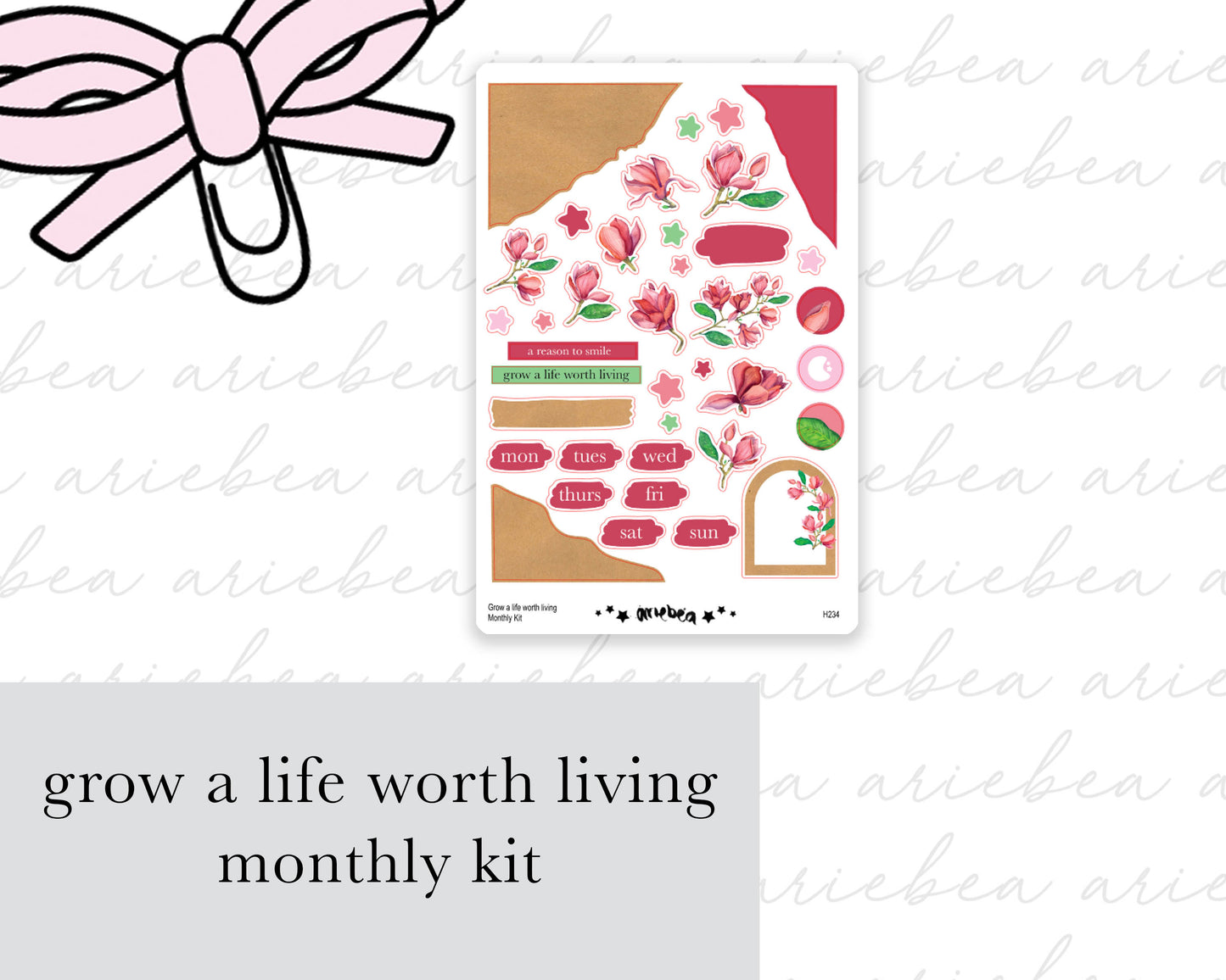 Grow a life worth living Full Mini Kit (4 pages)