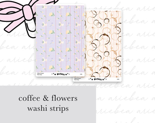 Coffee & Flowers Collection Washi Strips