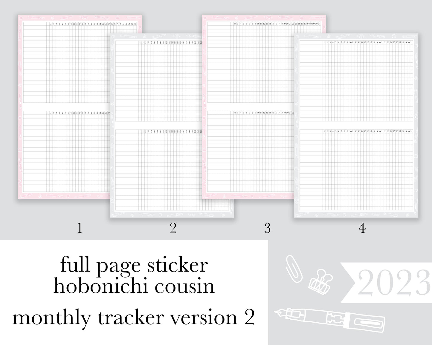 Monthly Tracker Ver. 2 |A5| Full Page Sticker| Anytime Undated