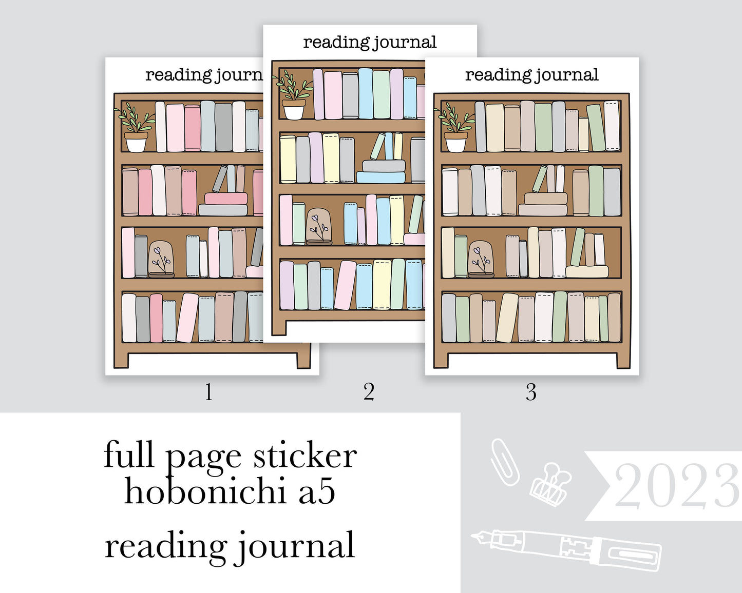 Reading Journal |A5| Full Page Sticker| Anytime Undated