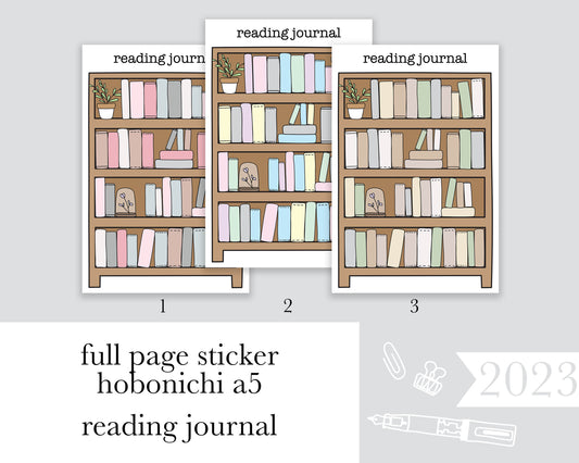 Reading Journal |A5| Full Page Sticker| Anytime Undated