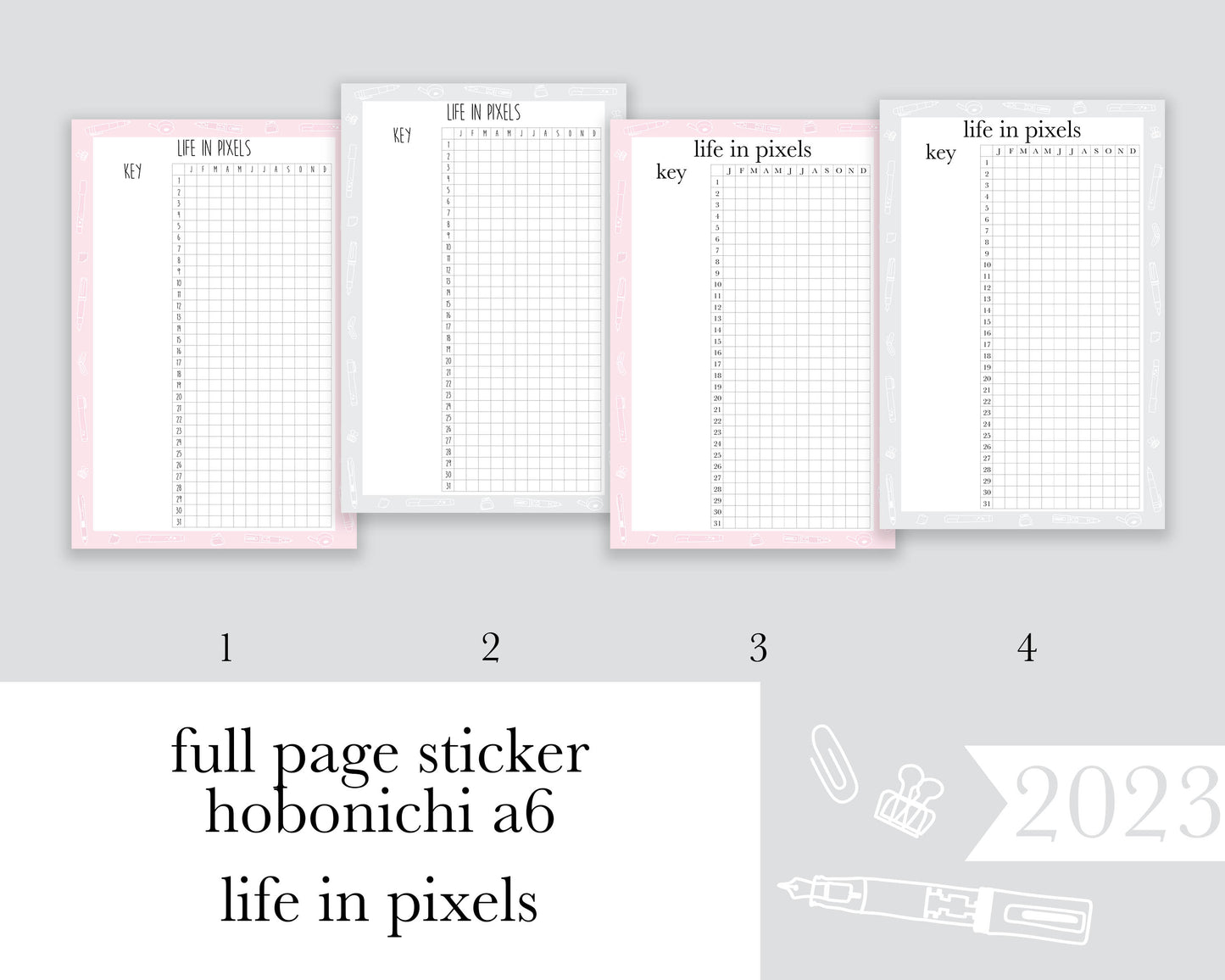 Life In Pixels |A6| Full Page Sticker | Anytime Undated