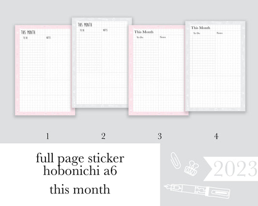 This Month |A6| Full Page Sticker | Anytime Undated