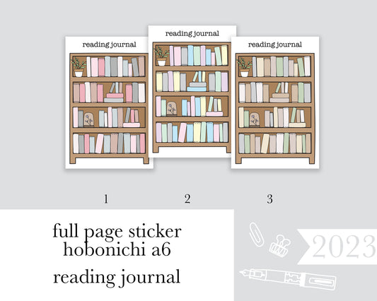 Reading Journal |A6| Full Page Sticker | Anytime Undated