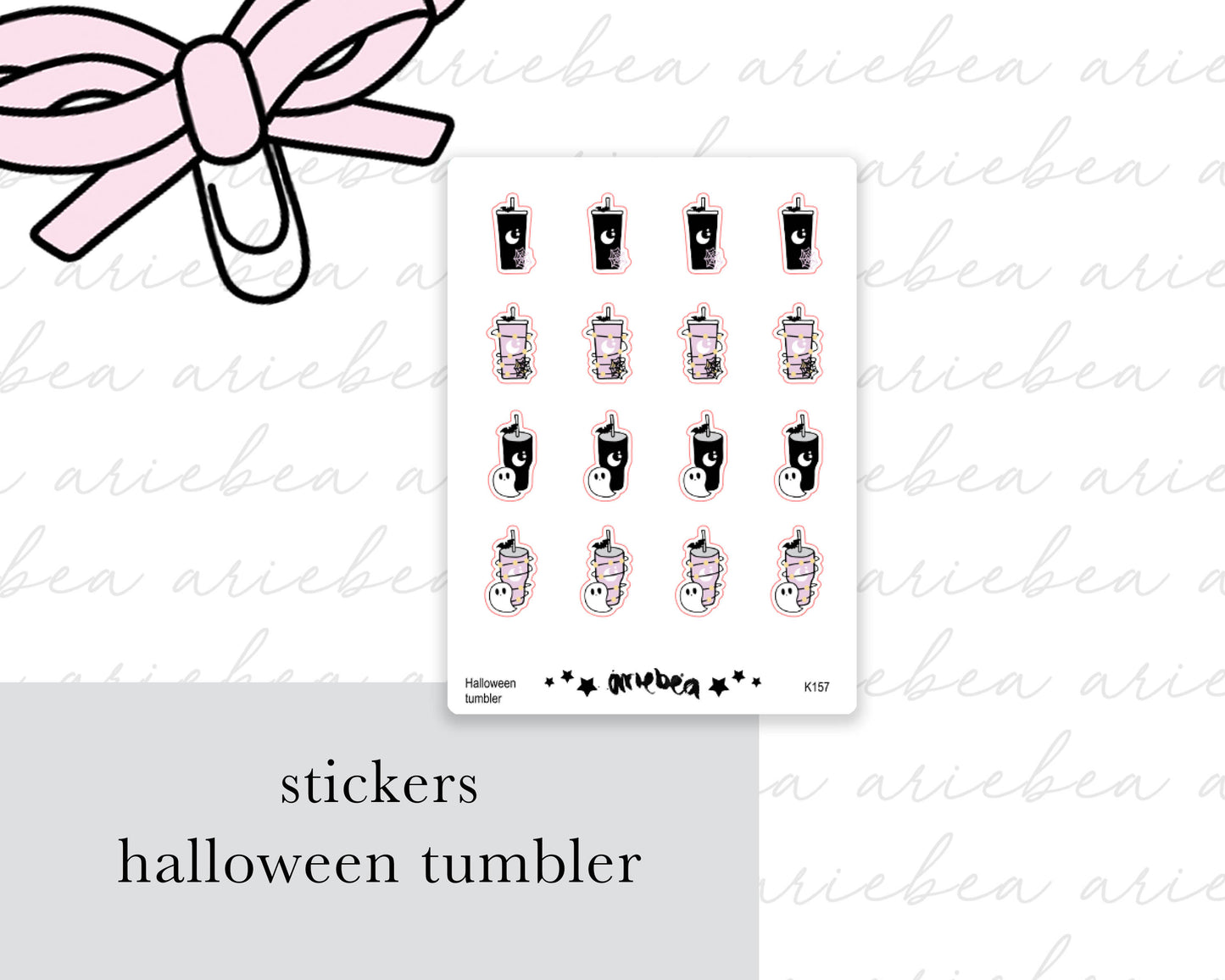 Halloween Tumbler Drink Stickers