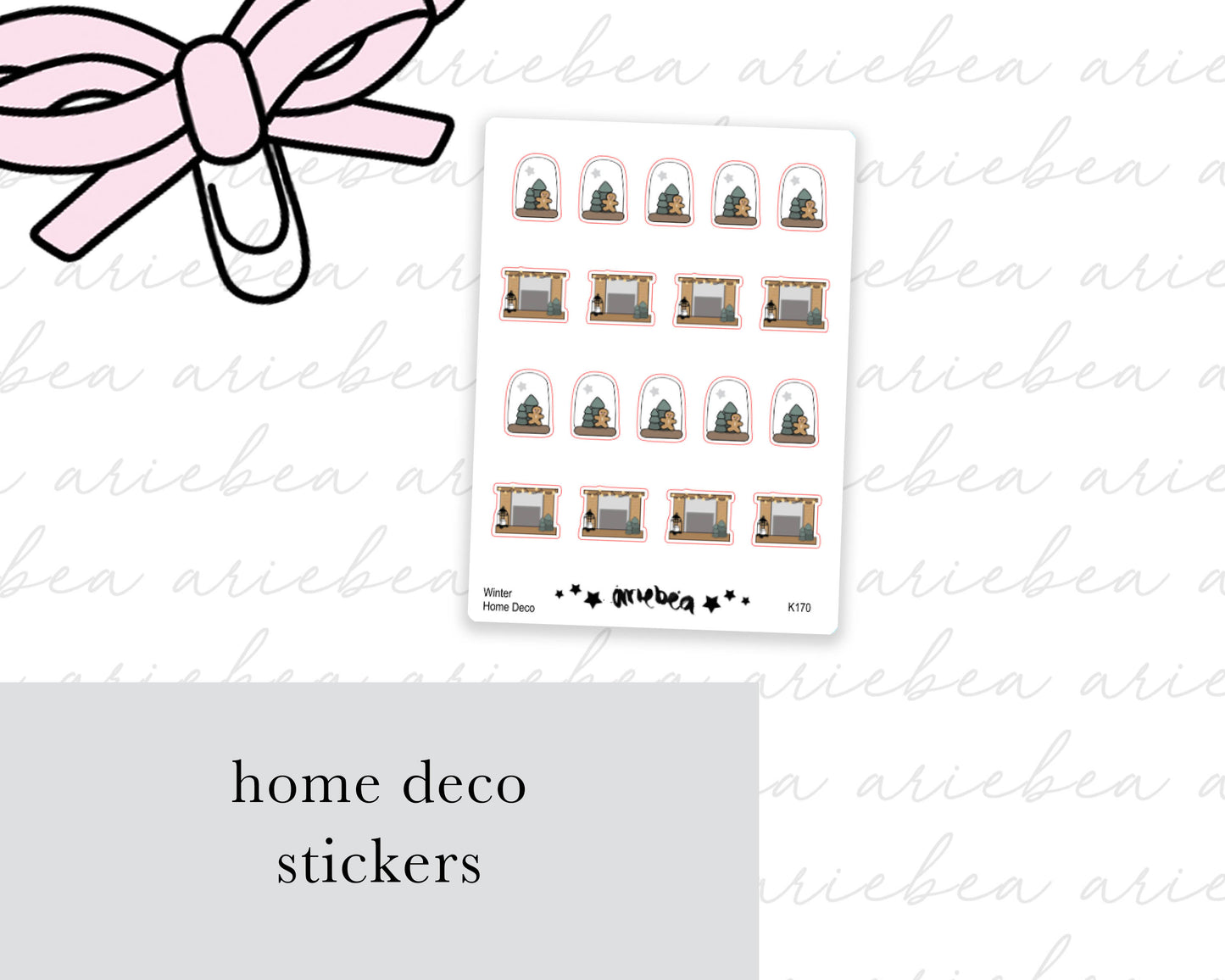 Winter Fireplace Deco Planner Stickers