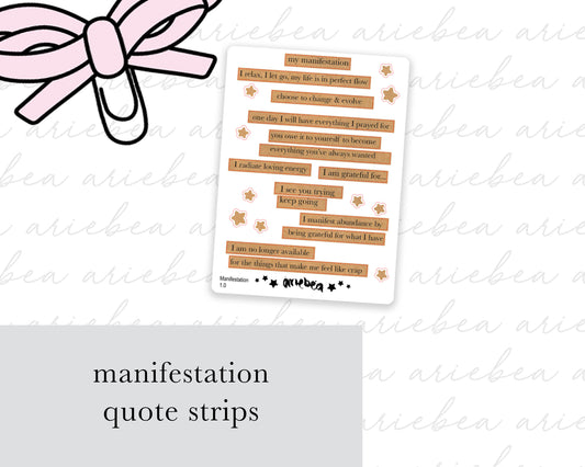 Manifestation Quote Planner Stickers