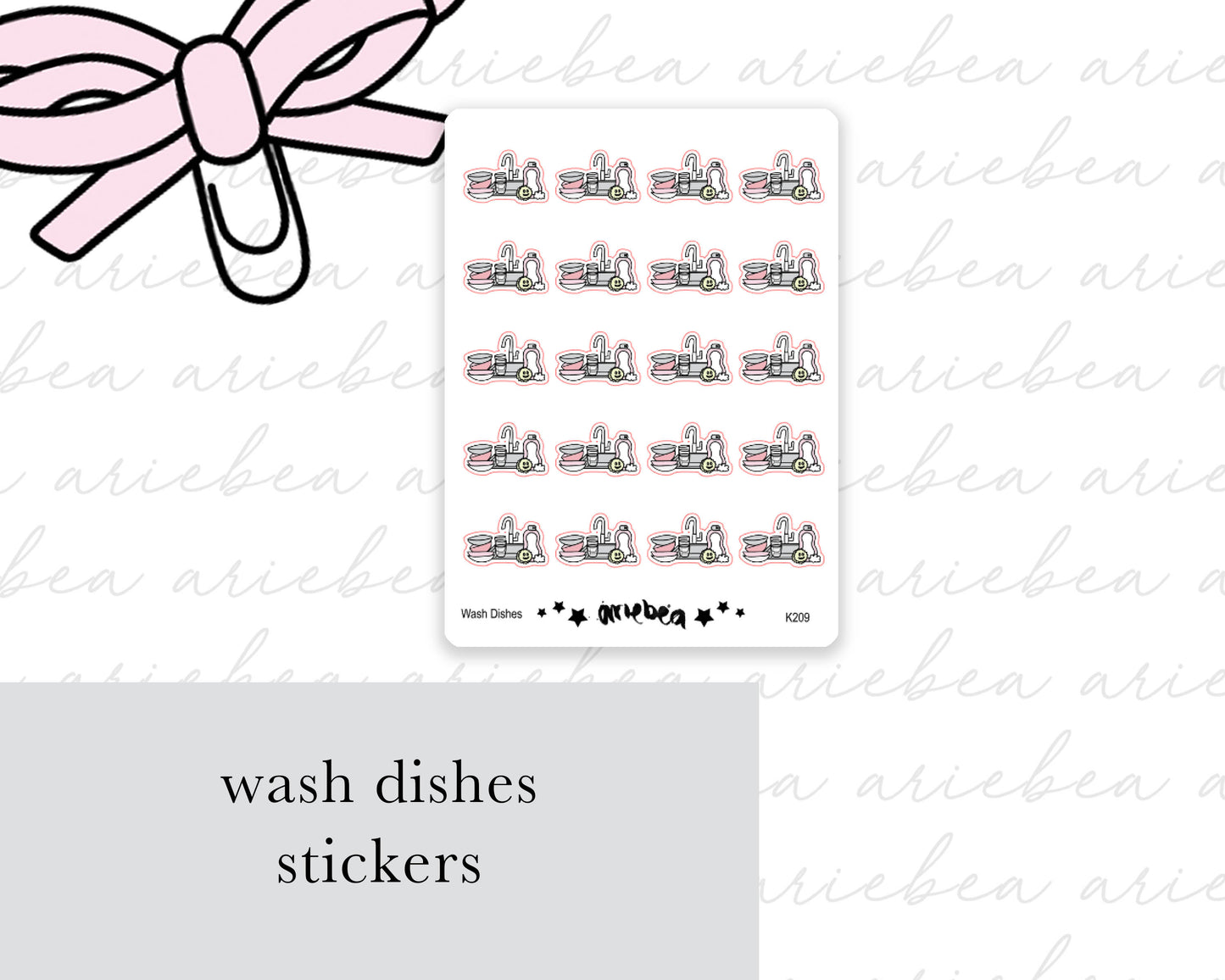 Wash Dishes Planner Stickers