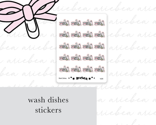 Wash Dishes Planner Stickers