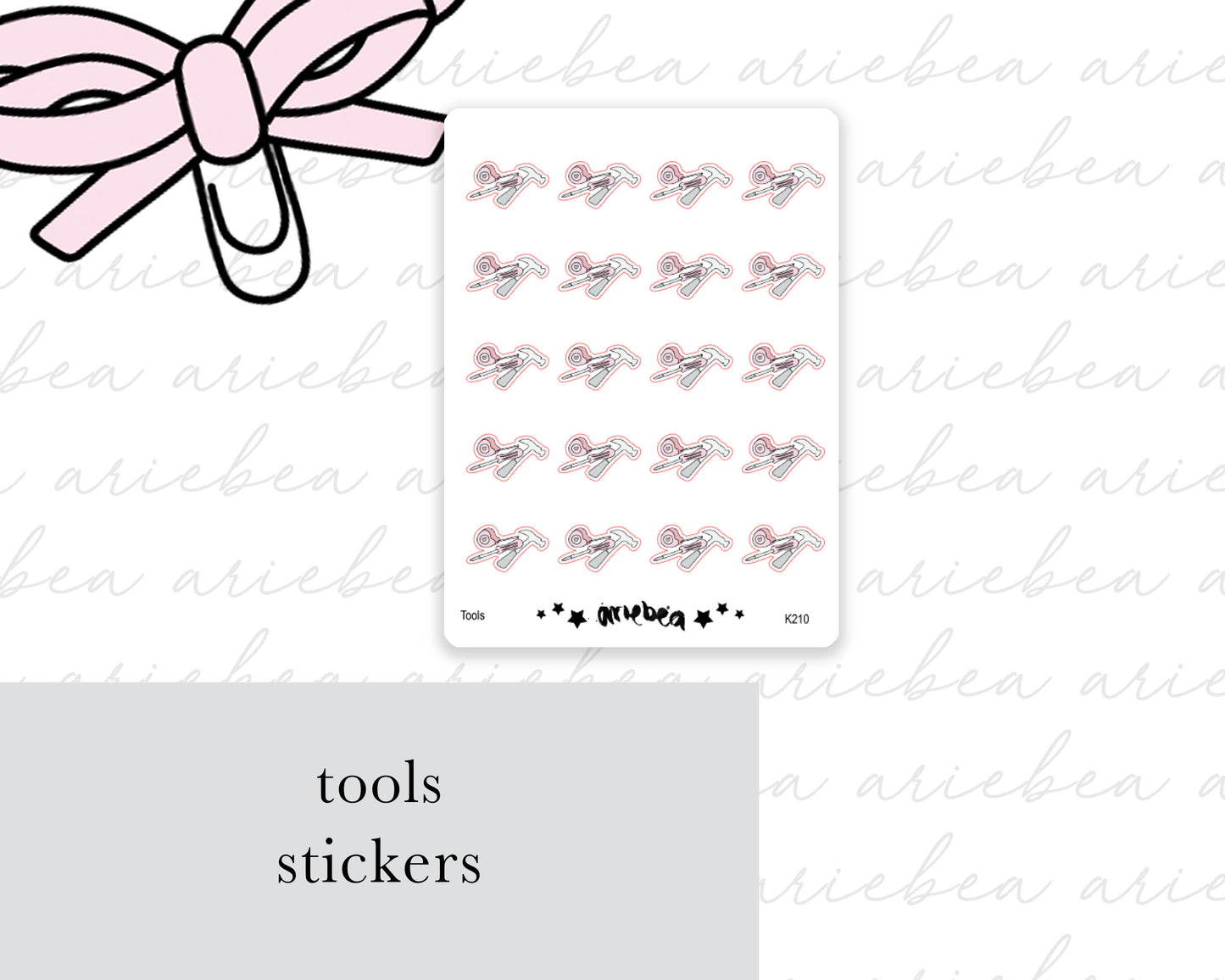 Tools Hammer Screwdriver Planner Stickers