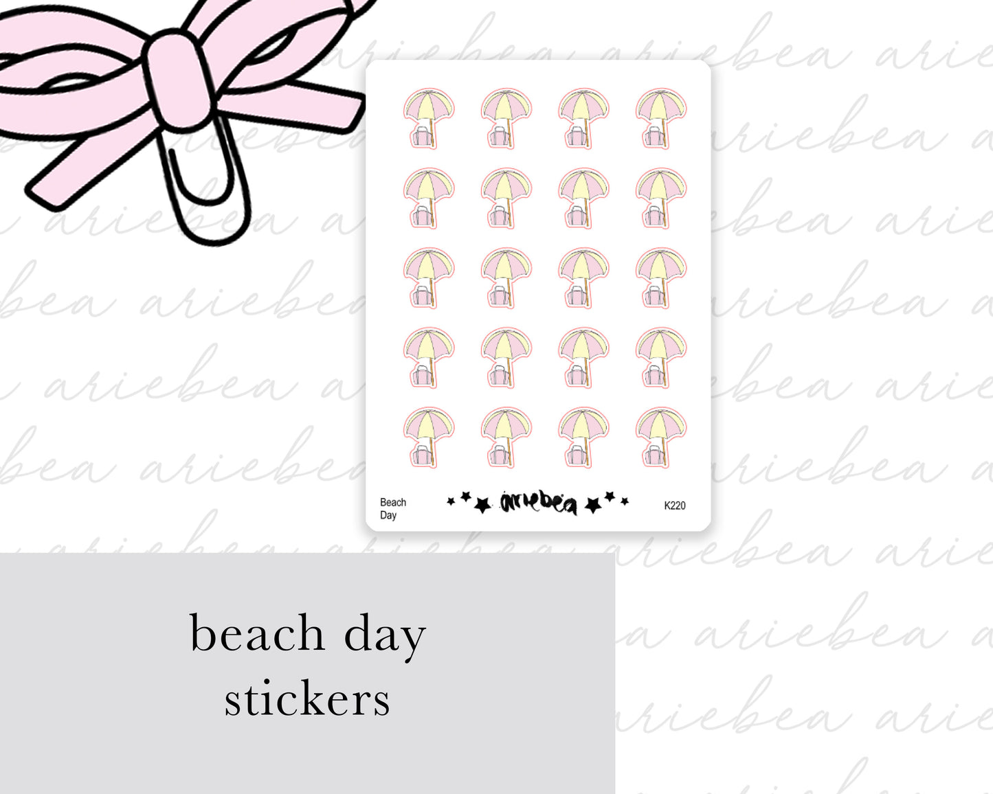 Beach Day Planner Stickers