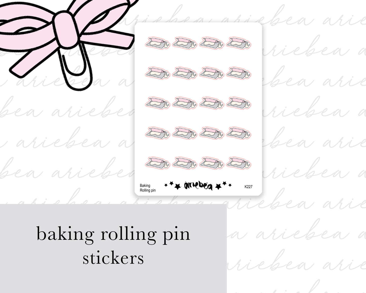 Baking Rolling Pin Planner Stickers