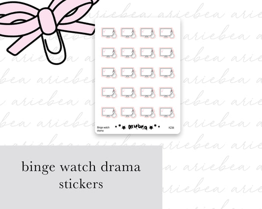 TV Binge Asian Drama Kdrama Cdrama Planner Stickers
