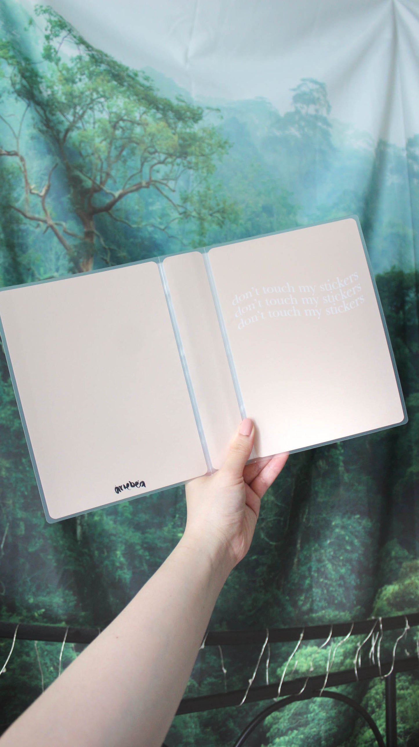5 by 7 Sticker Album 'Don't Touch My Stickers' Tan