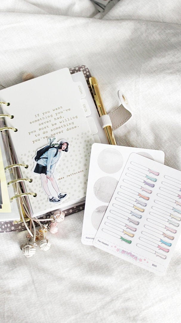 Pen Header Planner Stickers